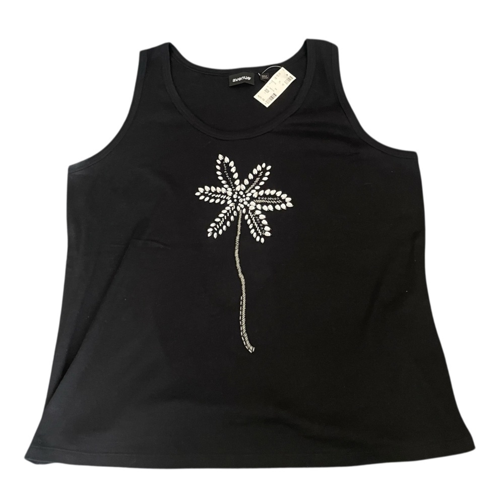 NWT Avenue Sleeveless Top with Silver palm tree Embellishment-22/24
